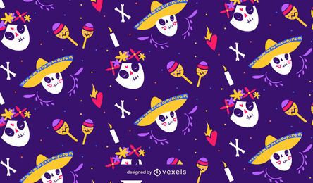 Diseño del patrón del día de los muertos