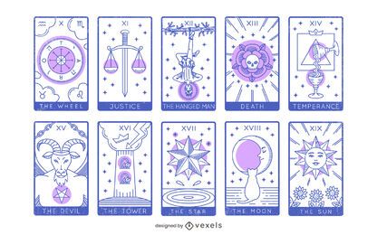 Tarot Major Arcana Design Set 10 to 19