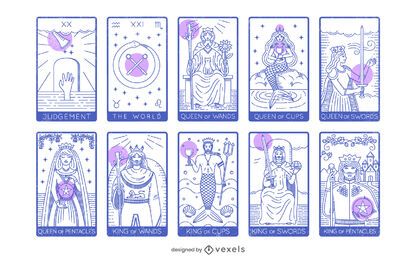 Pacote de cartas de tarô Arcanos Maiores e Menores Pacote de cartas de tarô Arcanos Maiores e Menores