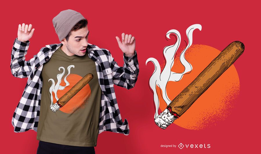 Lit Cigar T-shirt Design Lit Cigar T-shirt Design