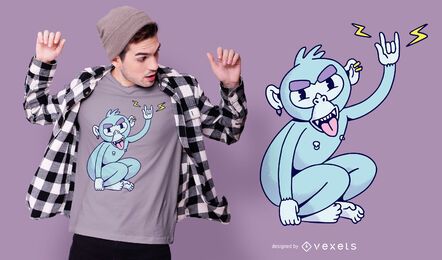 Rocker Monkey T-shirt Design
