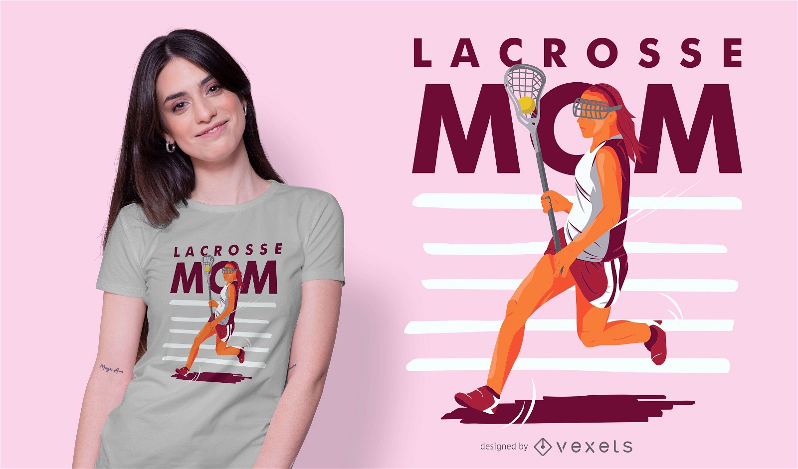 Diseño de camiseta de lacrosse mom