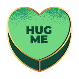 Hug me heart valentines candy heart PNG Design Transparent PNG