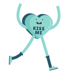 Kiss hands up valentines candy heart PNG Design