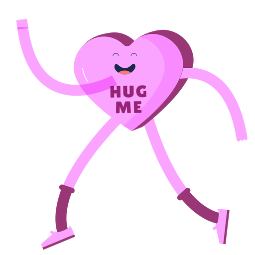Valentines hug me heart candy coraz?n Diseño PNG