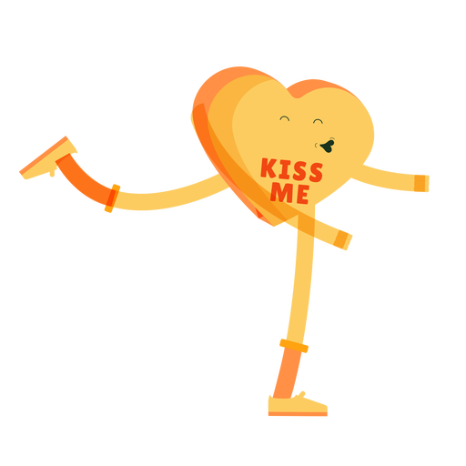 Valentinsgrüße küssen mich Süßigkeitsherz PNG-Design