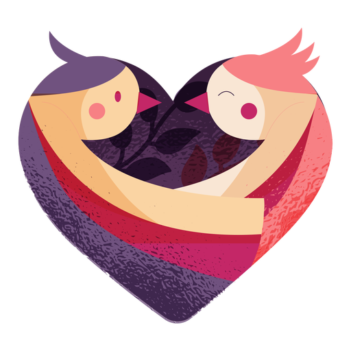 Valentines lieben Vögel Valentines PNG-Design
