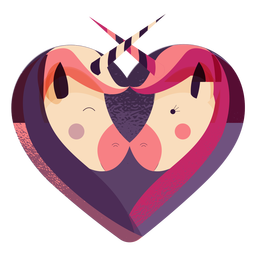San Valentín unicornio corazón unicornio Diseño PNG