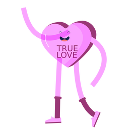 Valentines agitando corazón de caramelo de amor verdadero Diseño PNG