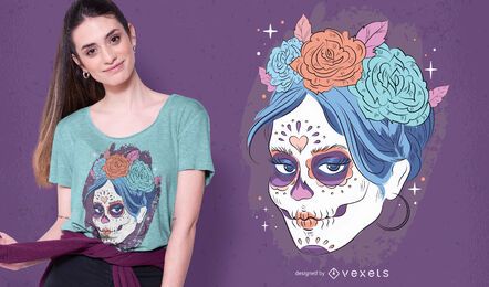 Dia de los muertos skull t-shirt design Dia de los muertos skull t-shirt design