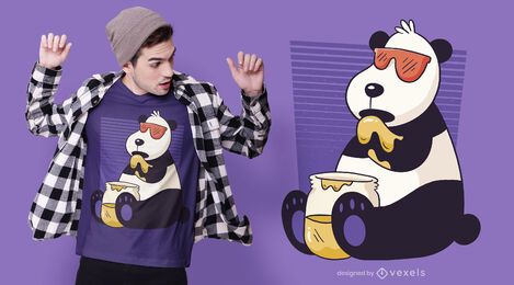 Design de camiseta panda mel