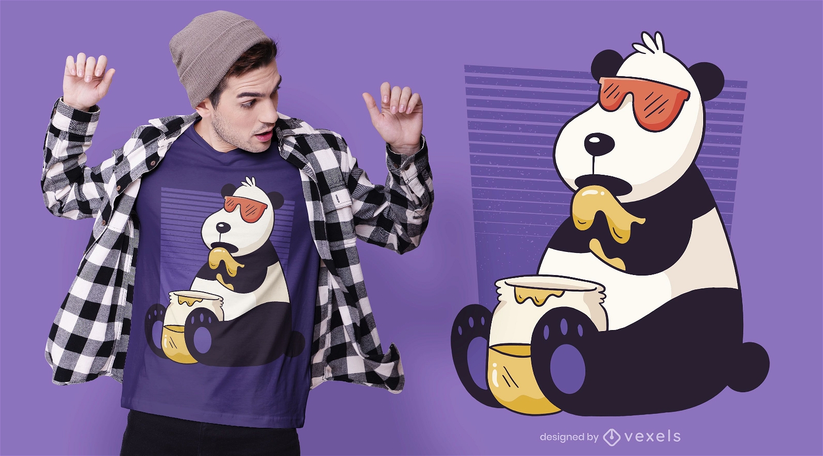 Panda honey t-shirt design
