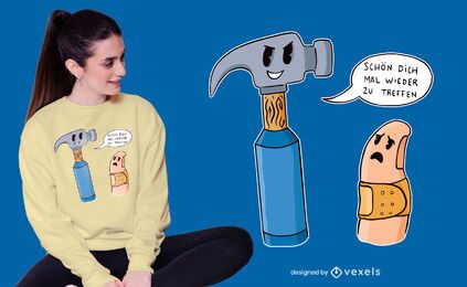 Hammer and thumb t-shirt design Hammer and thumb t-shirt design