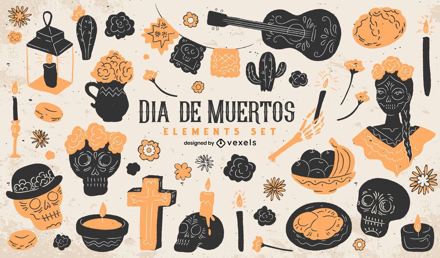 Dia de los muertos elements set Dia de los muertos elements set