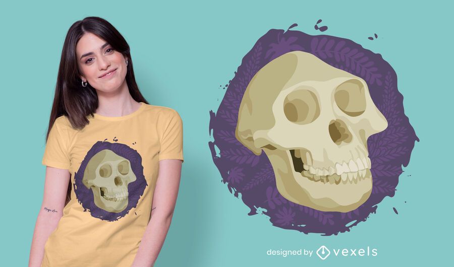 Australopithecus skull t-shirt design Australopithecus skull t-shirt design