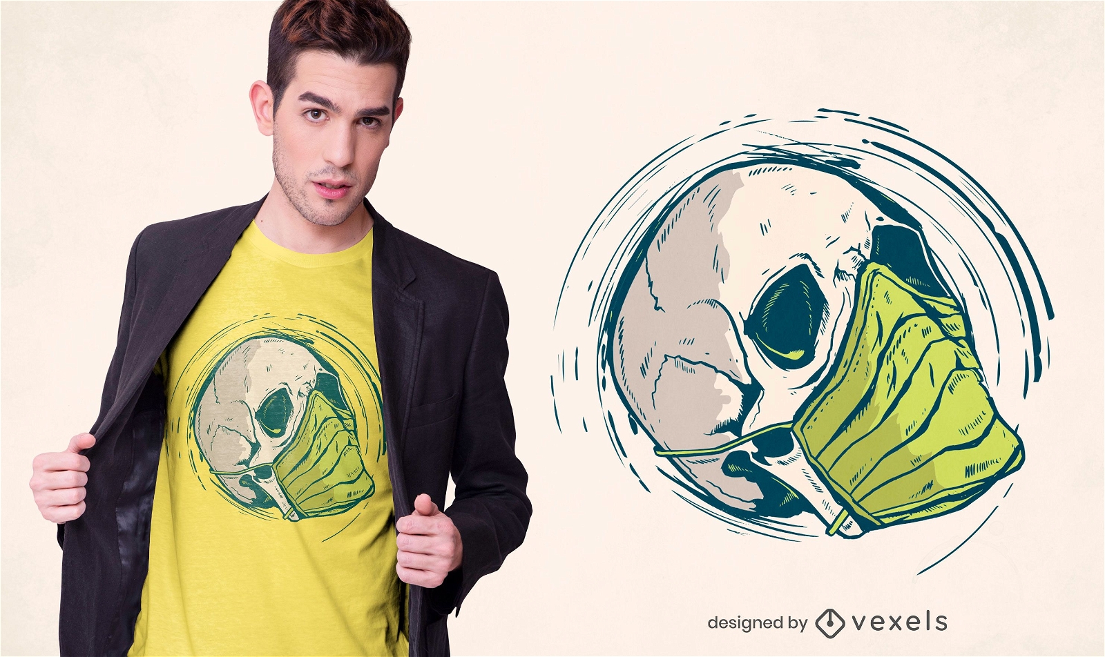 Skull medical mask t-shirt design