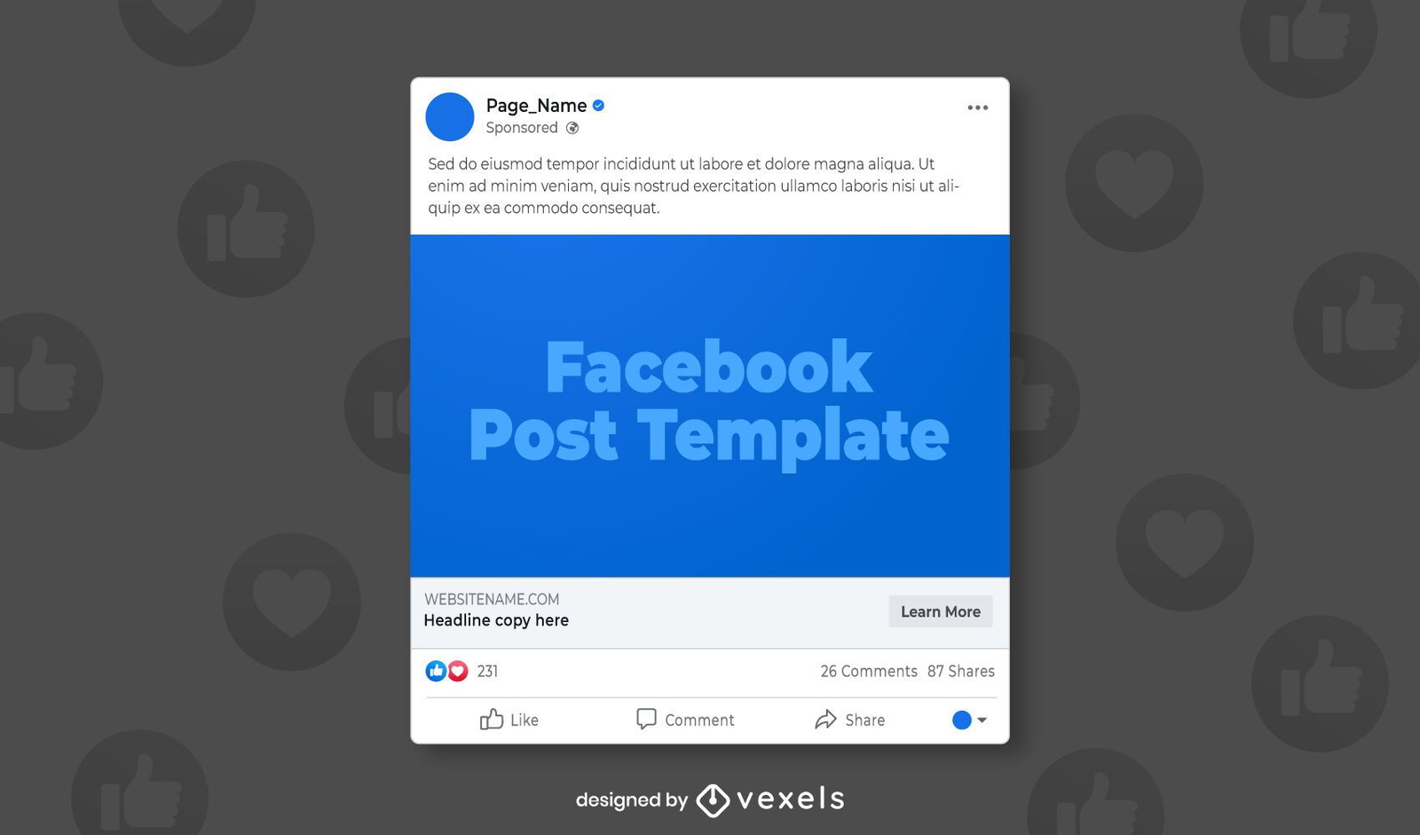 Facebook Post Social Media Template - Vector Download