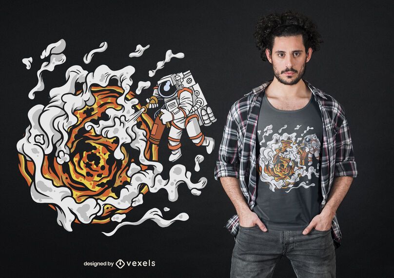 Astronaut extinguishing sun t-shirt design Astronaut extinguishing sun t-shirt design