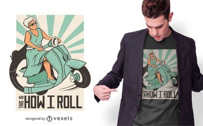 Design de camiseta com citação de motociclista
