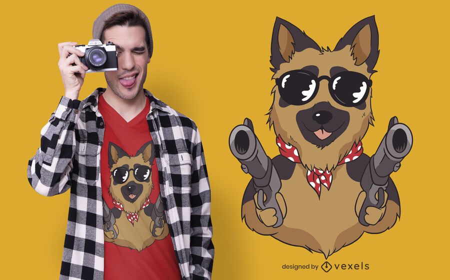 German shepherd guns t-shirt design German shepherd guns t-shirt design
