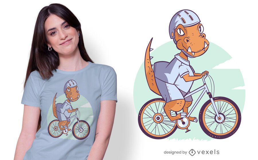 Design de camiseta de bicicleta de dinossauro Design de camiseta de bicicleta de dinossauro
