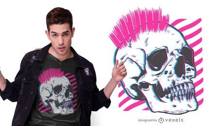 Punk skull glitch t-shirt design