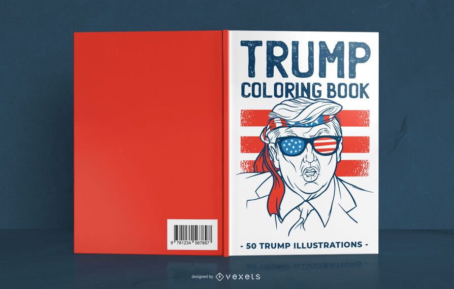 Diseño de portada de libro para colorear Trump Diseño de portada de libro para colorear Trump