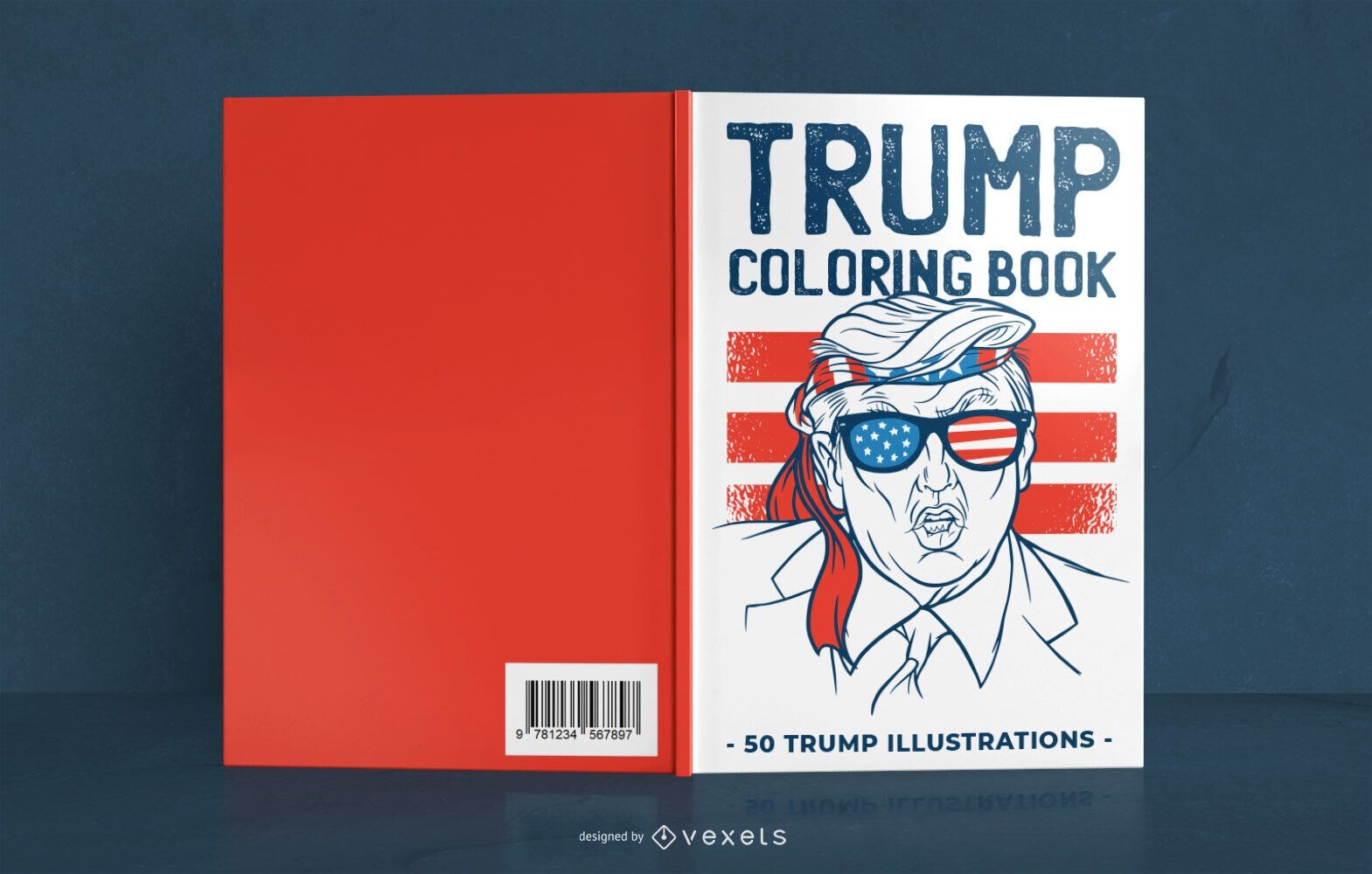 Design da capa do livro de colorir Trump