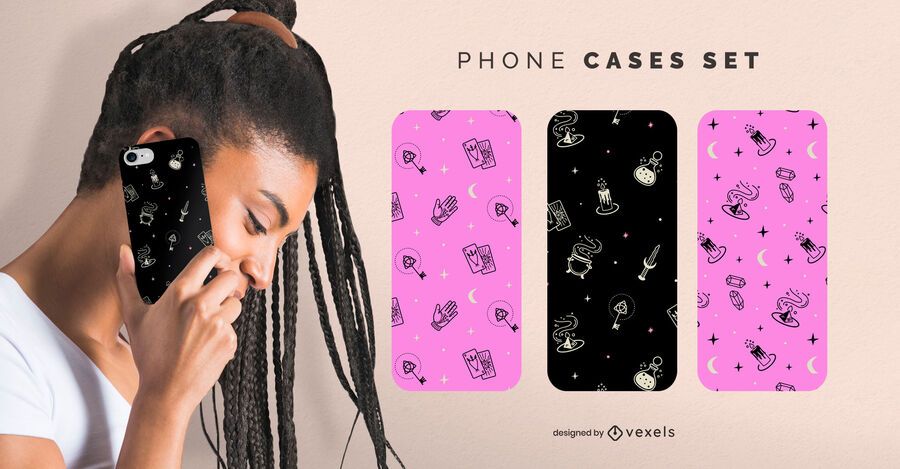 Conjunto de fundas de teléfono mágicas de Halloween Conjunto de fundas de teléfono mágicas de Halloween