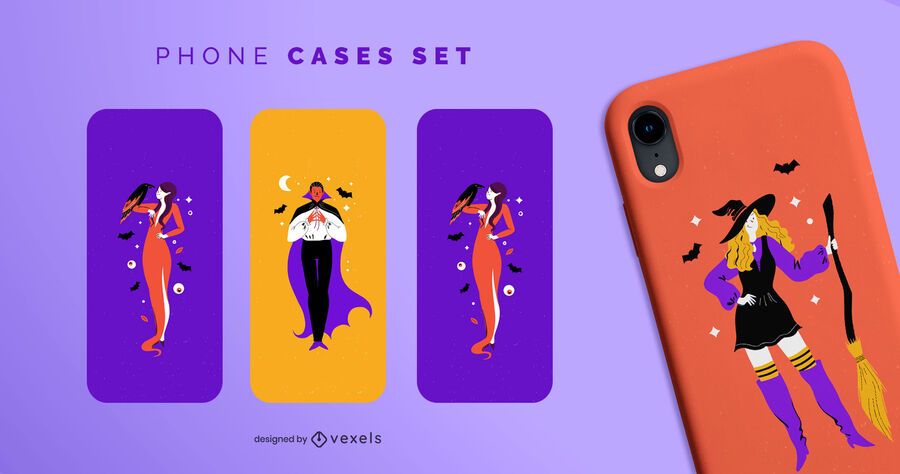 Halloween characters phone cases set Halloween characters phone cases set