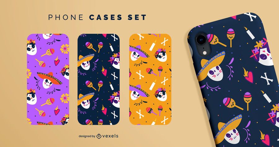 Day of the dead phone cases set Day of the dead phone cases set