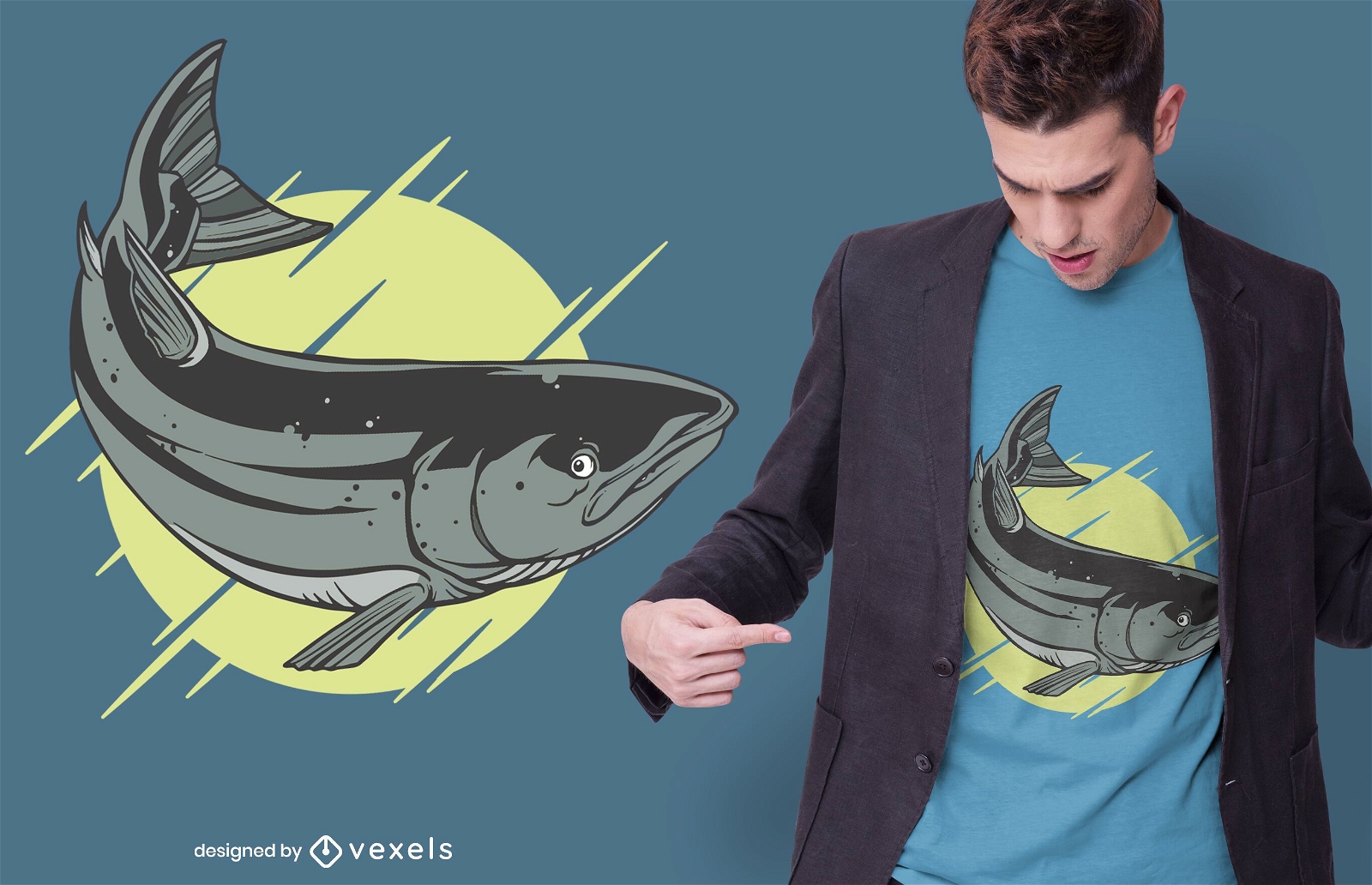 Atlantic salmon t-shirt design