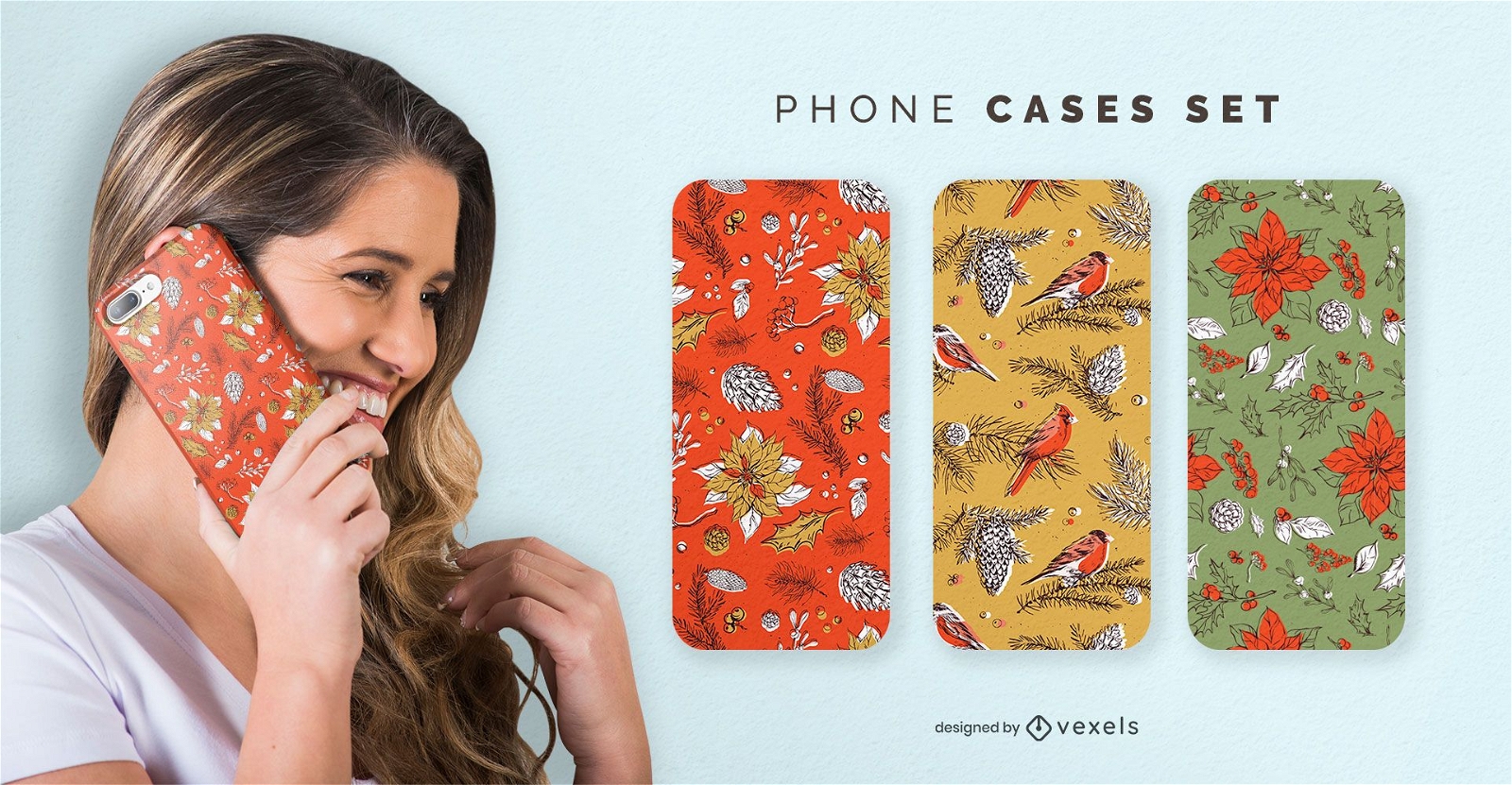 Christmas nature phone cases set