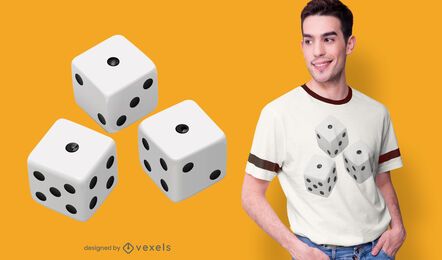 Design realista de camisetas com dados Design realista de camisetas com dados