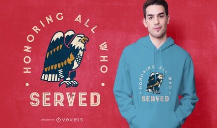 Design de t-shirt da águia do dia dos veteranos