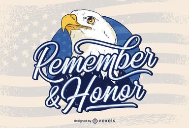Remember & honor veterans day lettering
