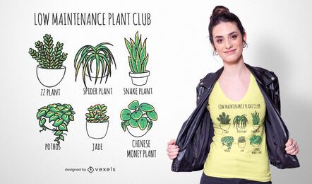 Projeto de t-shirt de plantas de baixa manutenção
