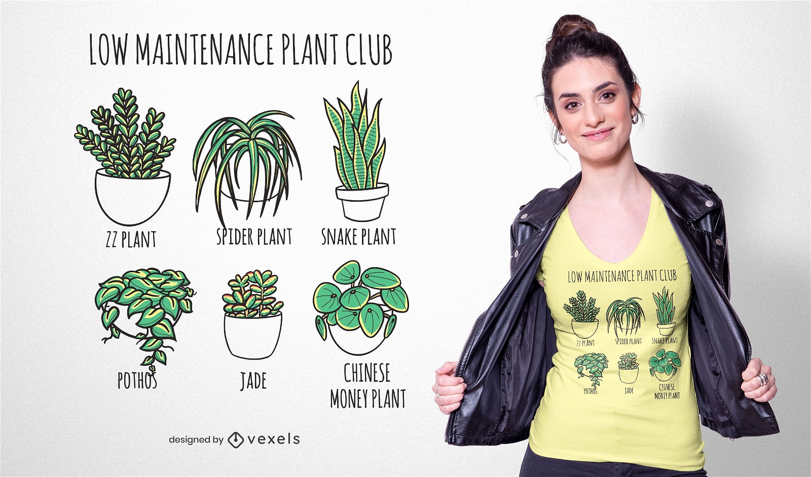 Wartungsarmes Pflanzen-T-Shirt-Design