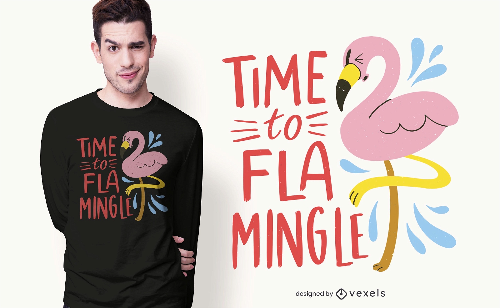 Time to fla mingle t-shirt design