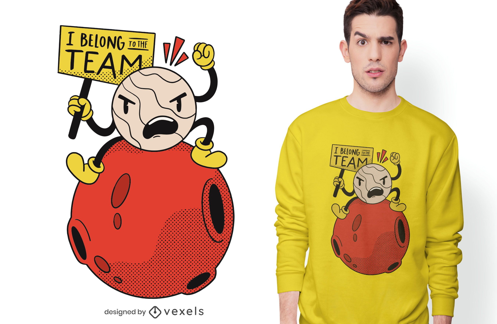 Diseño de camiseta Angry Pluto