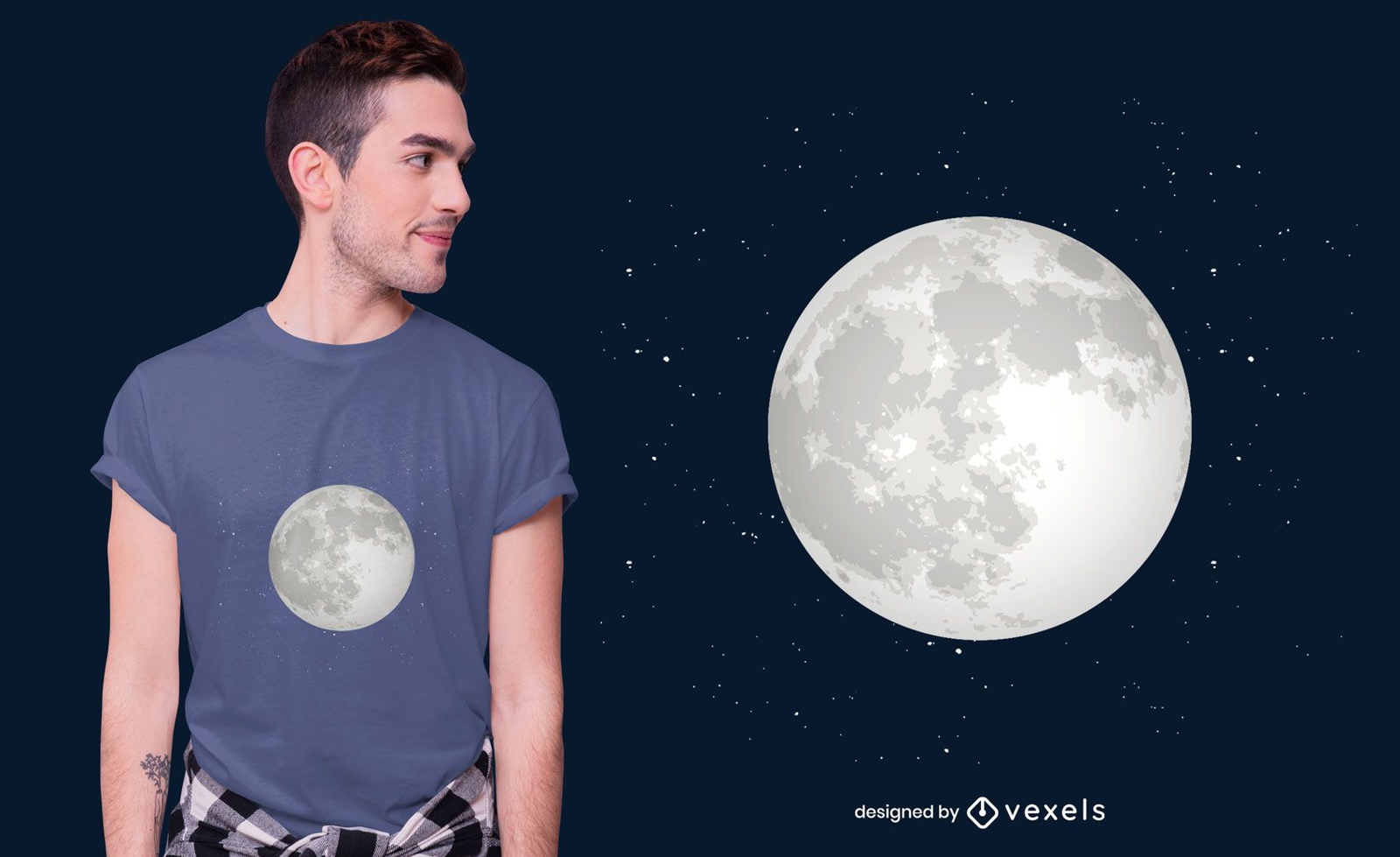 Diseño de camiseta de luna llena