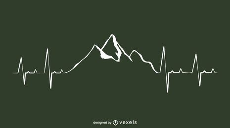 Design da linha de pulsação da montanha