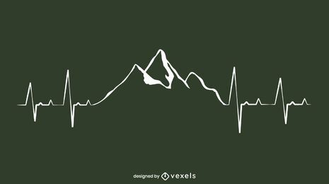 Mountain Heartbeat Line Design Mountain Heartbeat Line Design