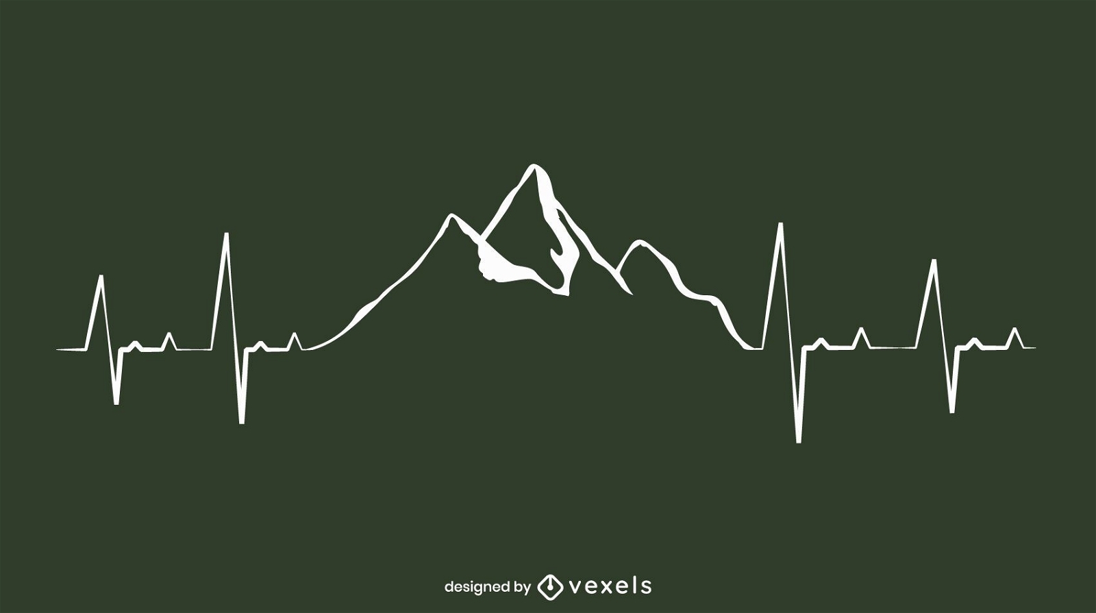 Diseño de línea Mountain Heartbeat