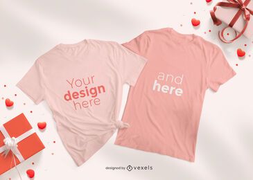 Composición de la maqueta de la camiseta del día de san valentín