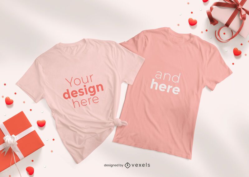 Valentine's day t-shirt mockup composition Valentine's day t-shirt mockup composition