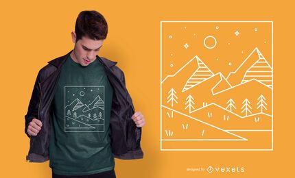 Geometrische Landschaft T-Shirt Design Geometrische Landschaft T-Shirt Design