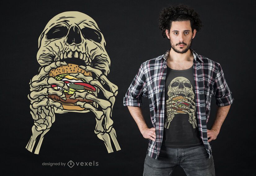 Skull hamburger t-shirt design Skull hamburger t-shirt design