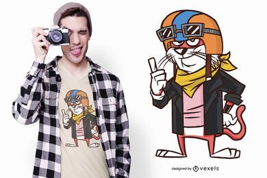 Biker Katze T-Shirt Design