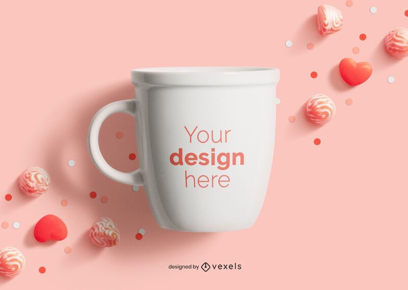 Composição da maquete da caneca para o dia dos namorados Composição da maquete da caneca para o dia dos namorados